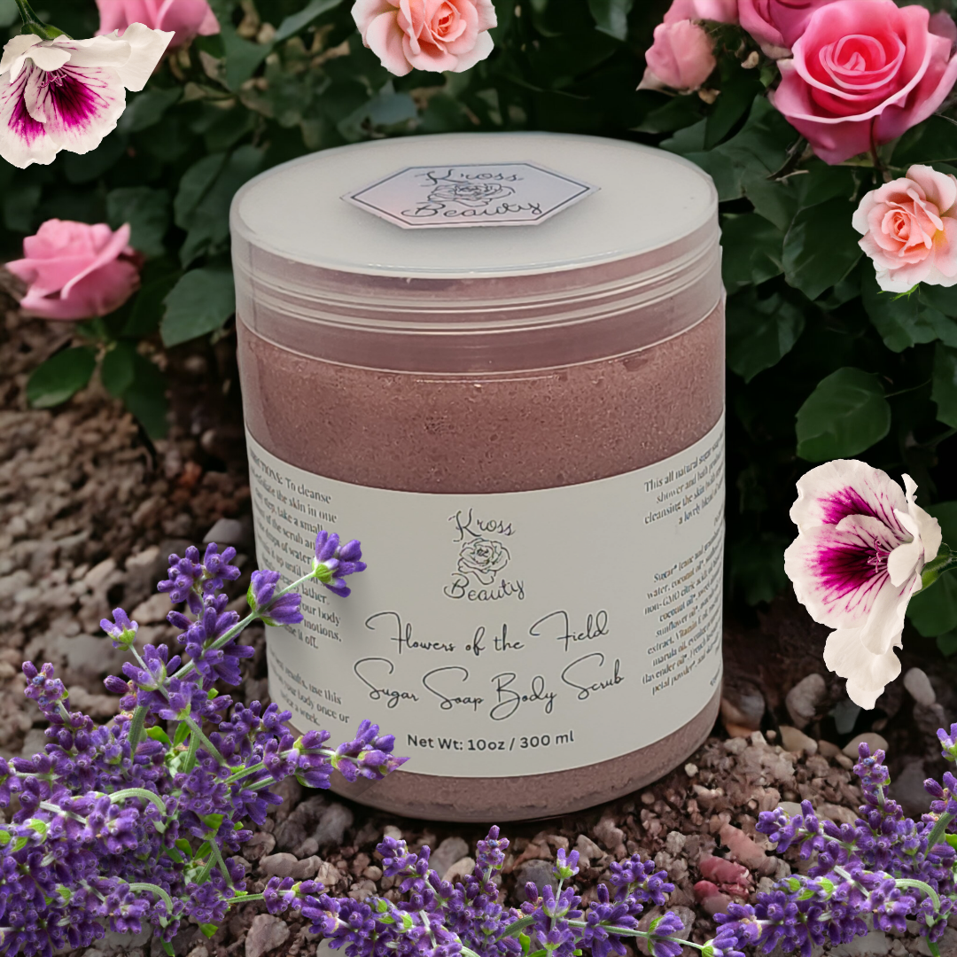 "Flowers of the Field" FULL SIZE 10oz Sugar Soap Body Scrub