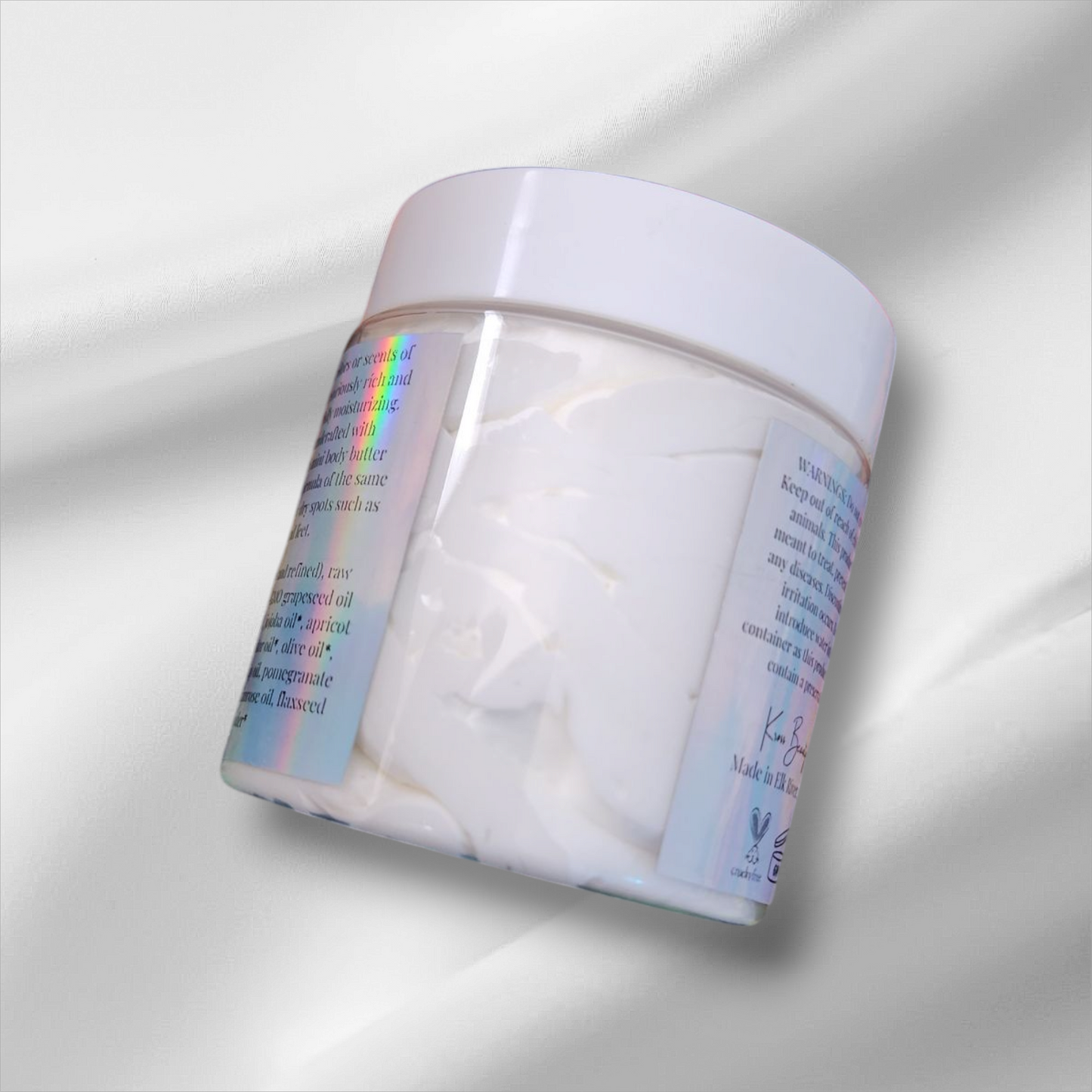 TRAVEL SIZE (3 oz) Kross Beauty "Unadorned" UNSCENTED Organic Whipped Body Butter