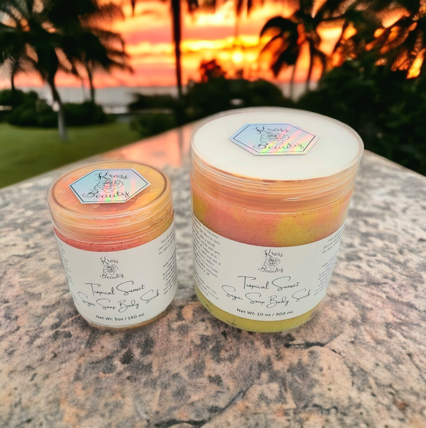 "Tropical Sunset" TRAVEL SIZE 5oz Sugar Soap Body Scrub