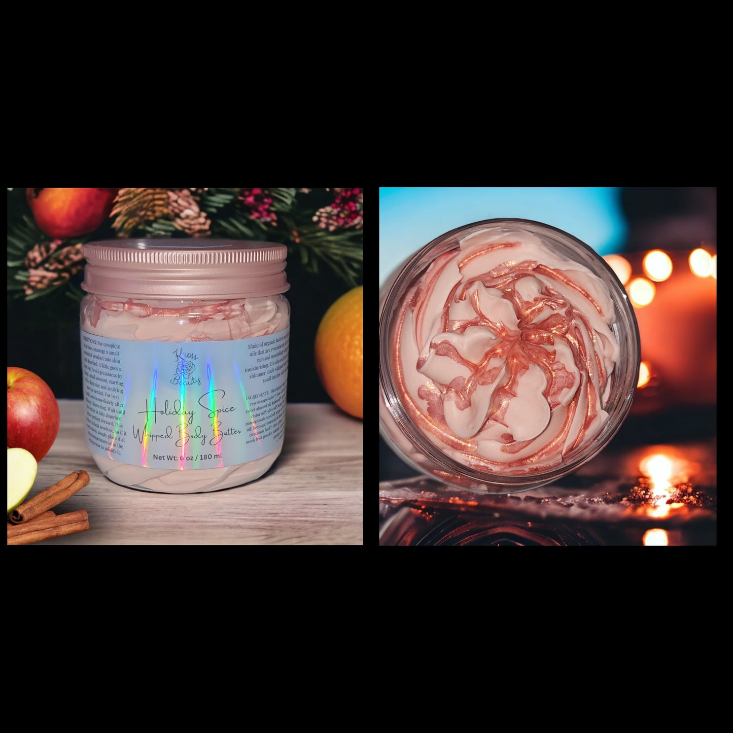 "Holiday Spice" (6 oz) Organic Whipped Body Butter