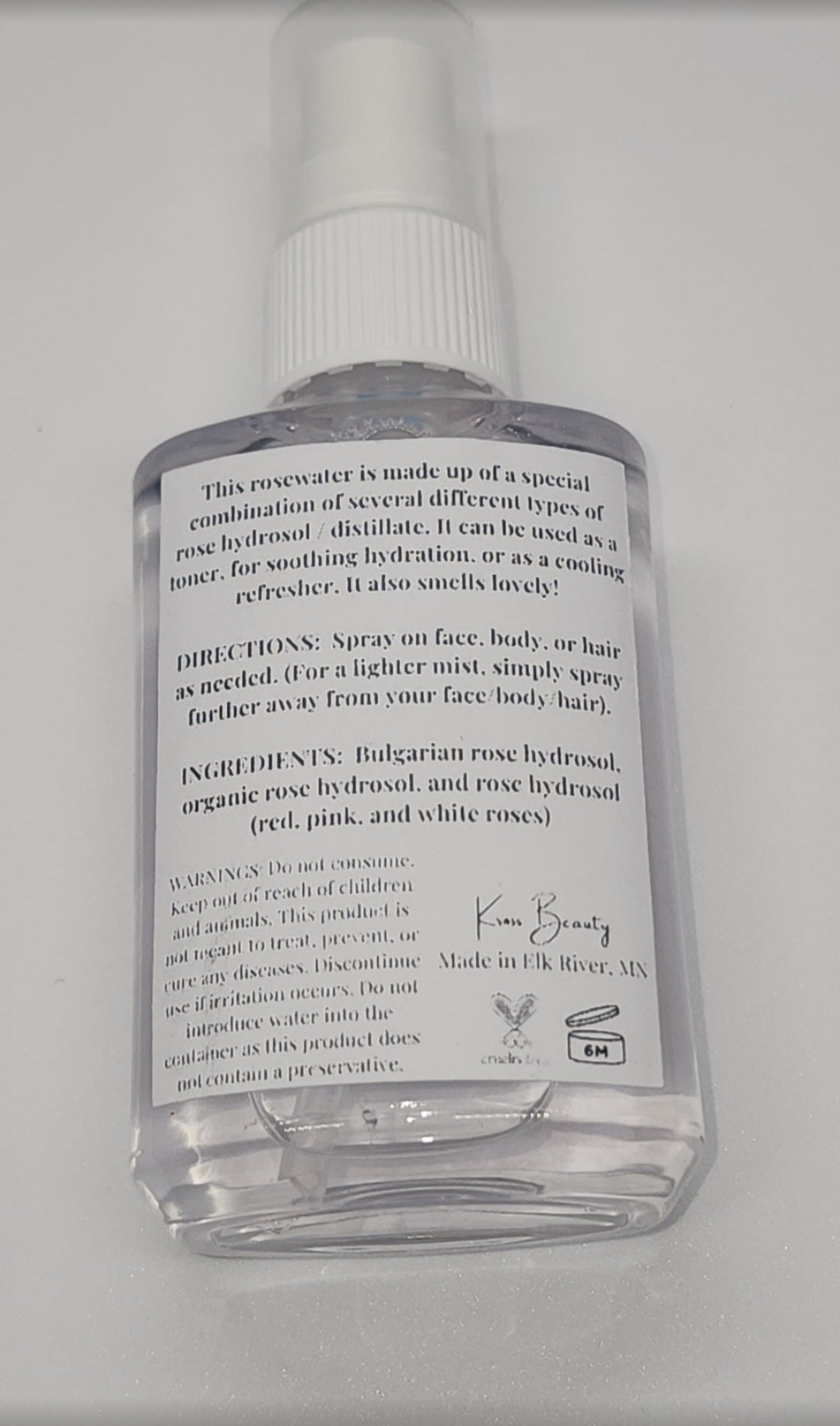 "Rainbow Rosewater" TRAVEL SIZE 2oz Spray