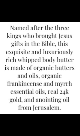 "Three Kings" (4 oz) Organic Whipped Body Butter