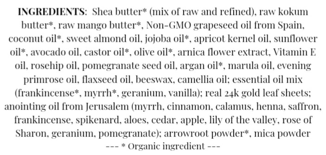 (SAMPLER TIN) "Three Kings" Luxury 24k Gold Whipped Body Butter