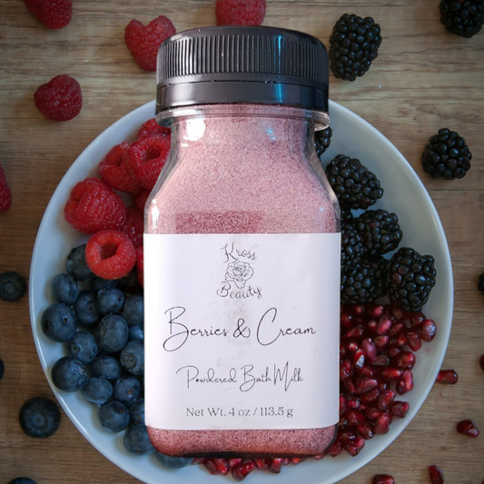 Kross Beauty "Berries & Cream" Powdered Bath Milk and Body Mask