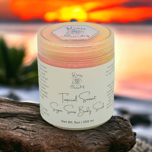 "Tropical Sunset" TRAVEL SIZE 5oz Sugar Soap Body Scrub
