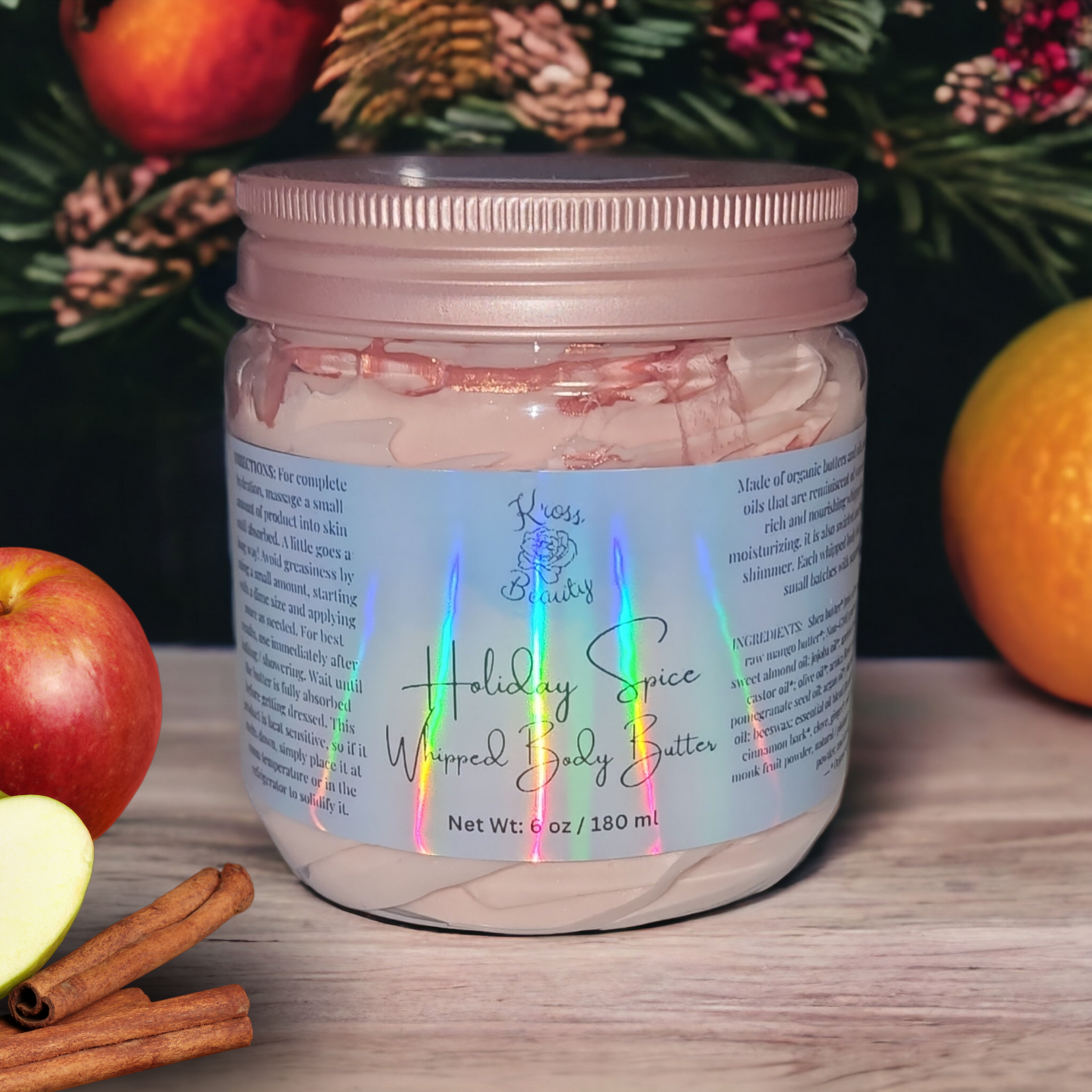 "Holiday Spice" (6 oz) Organic Whipped Body Butter